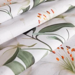 Obrus biały w kwiaty GARDENA 140x280 cm