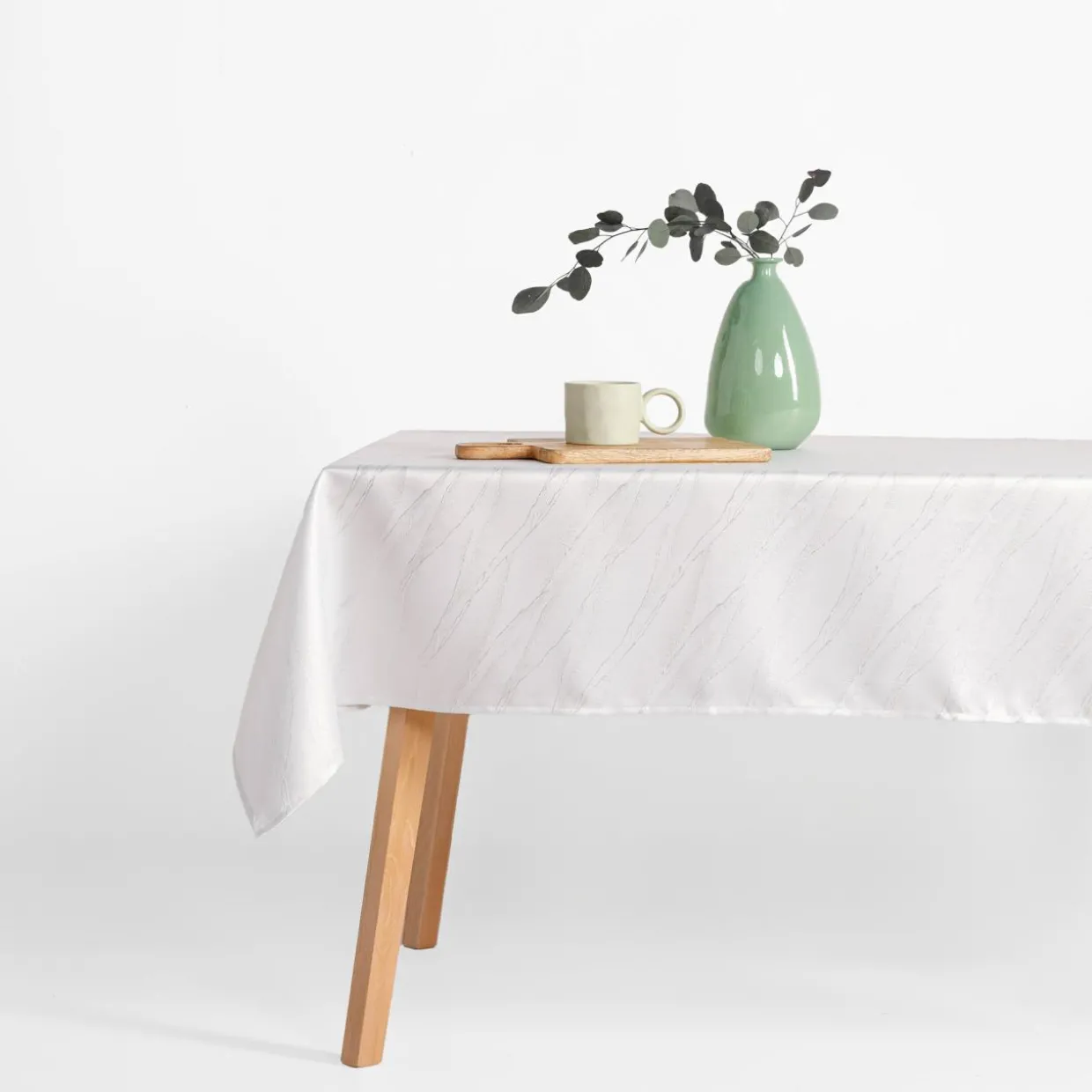 Obrus biały w srebrny marmur LYMIO 110x160 cm