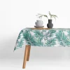 Obrus biały w zielone liście GARDENA 140x240 cm