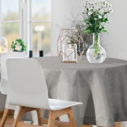 Obrus okrągły srebrny STELLA 180 cm