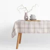 Obrus w kratę kremowy CHECK 110x160 cm