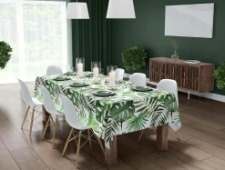 Obrus w liście monstery 140x240 cm