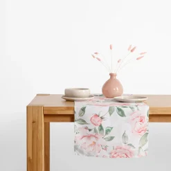 Obrus w różowe kwiaty GARDENA 40x120 cm