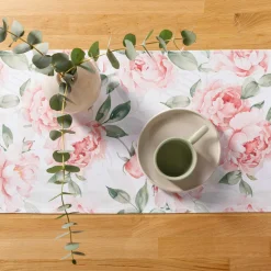 Obrus w różowe kwiaty GARDENA 40x120 cm