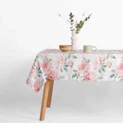 Obrus w różowe kwiaty GARDENA 110X160 cm