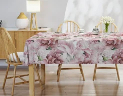 Obrus w różowe kwiaty 110x160 cm