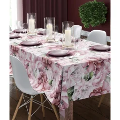 Obrus w różowe kwiaty 110x160 cm