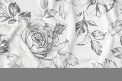 Obrus w szare kwiaty 140x180 cm