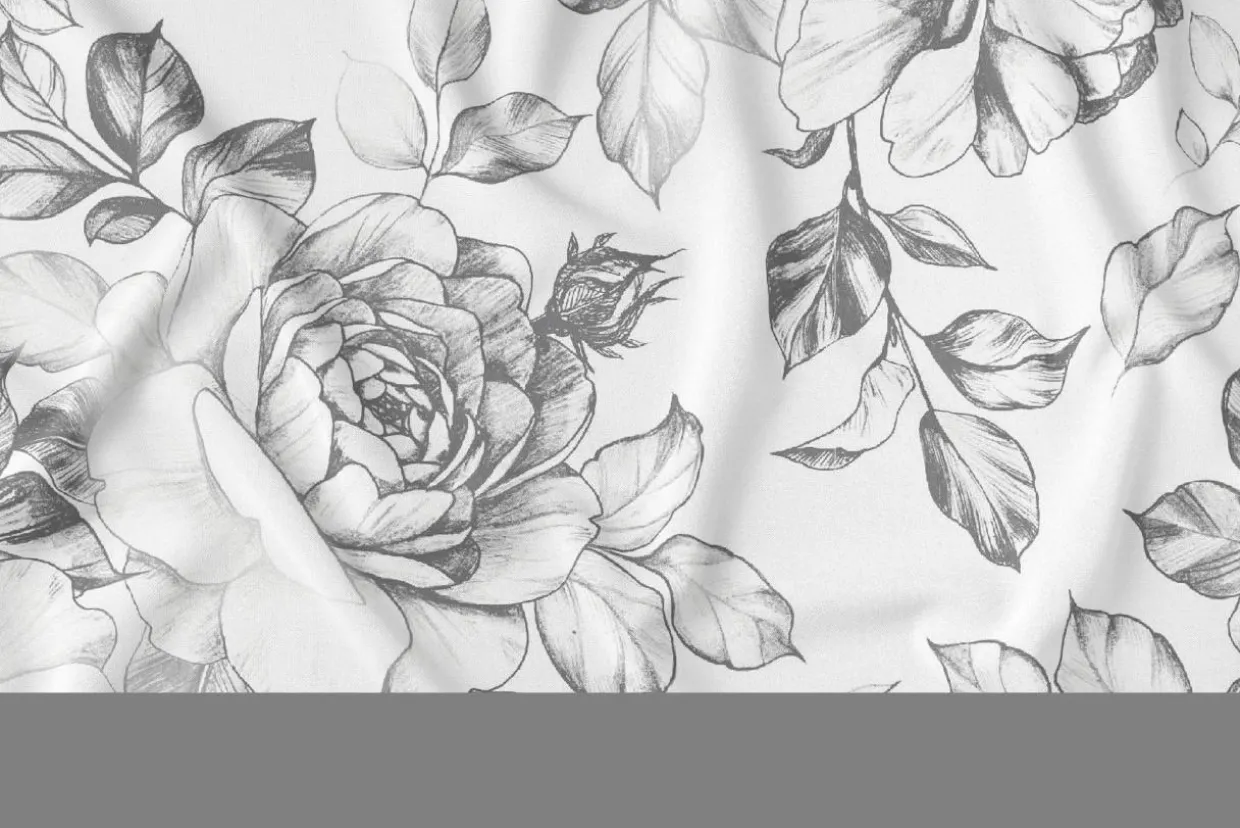 Obrus w szare kwiaty 140x180 cm