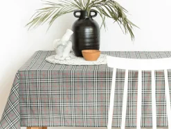 Obrus w szkocką kratę szary NEWPORT 110x160 cm