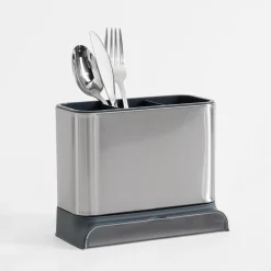 Ociekacz na sztućce srebrny 14x9,7x15,8 cm