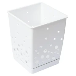 Ociekacz na sztućce z podstawą biały