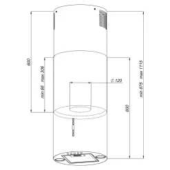 Okap wyspowy ZHEF OKPZH05EF