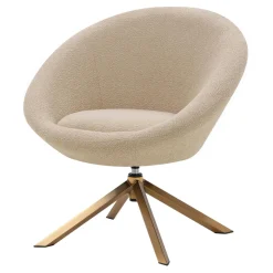 Okrągły fotel obrotowy MABUN beżowy