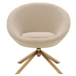 Okrągły fotel obrotowy MABUN beżowy