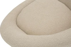 Okrągły fotel obrotowy MABUN beżowy