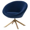 Okrągły fotel obrotowy MABUN granatowy