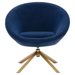 Okrągły fotel obrotowy MABUN granatowy