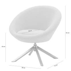 Okrągły fotel obrotowy MABUN granatowy