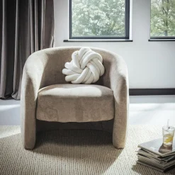 Okrągły fotel wypoczynkowy szary MOLINIO