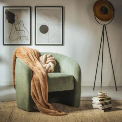 Okrągły fotel wypoczynkowy zielony MOLINIO