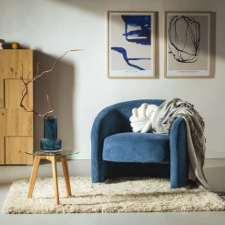 Okrągły fotel wypoczynkowy niebieski MOLINIO