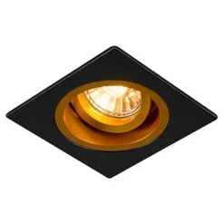 Oprawa halogenowa wpuszczana czarno-złota CHUCK DL SQUARE