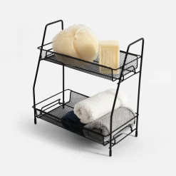 Organizer łazienkowy czarny 31x17x32 cm