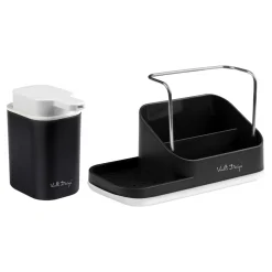 Organizer kuchenny z dozownikiem czarny LIVIO DUO