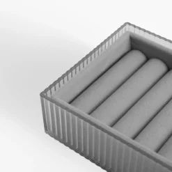 Organizer na biżuterię z pokrywką 18x10x4,2 cm szary