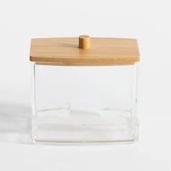 Organizer na patyczki kosmetyczne z bambusową pokrywką