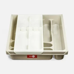 Organizer na sztućce dwurzędowy szaro-beżowy DOUBLE