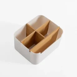 Organizer z przegródkami biały 18,2x14,6x9,3 cm