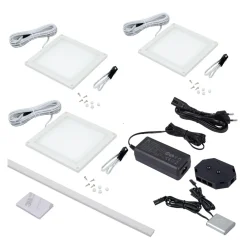 Oświetlenie LUMEN 3-punktowe QUADRO LED Z-3FOT-BI-BZ-TS, barwa zimna