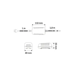 Oświetlenie LUMEN 3-punktowe QUADRO LED Z-3FOT-BI-BZ-TS, barwa zimna