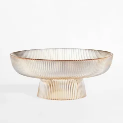 Patera CURLY 25 cm bursztynowa