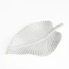 Patera dekoracyjna biała LIŚĆ 35 cm