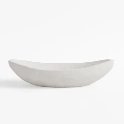 Patera dekoracyjna drewniana biała 34 cm