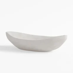 Patera dekoracyjna drewniana biała 34 cm