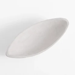 Patera dekoracyjna drewniana biała 34 cm