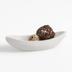 Patera dekoracyjna drewniana biała 34 cm