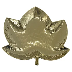 Patera dekoracyjna LIŚĆ złoty 21 cm