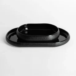 Patera owalna czarna 17,8 cm