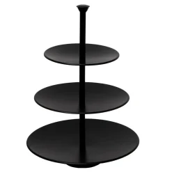 Patera piętrowa na ciasto i owoce 3 poziomy czarna 34 cm