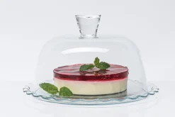 Patera szklana z kloszem PATISSERIE 24 cm