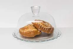 Patera szklana z kloszem PATISSERIE 24 cm