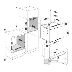 Piekarnik elektryczny do zabudowy samoczyszczący, czarny WHIRLPOOL W7 OM4 4S1 P BL