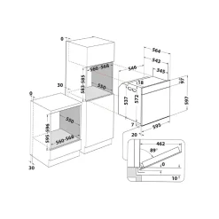 Piekarnik elektryczny do zabudowy WHIRLPOOL WOI4S8HM1SXA samoczyszczący srebrny