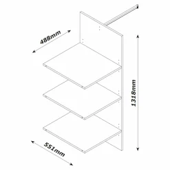 Półki do szafy z przegrodą LAFABRICA