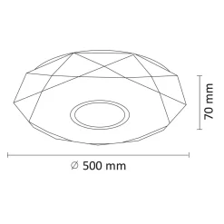 Plafon biały LED 68W DIAMOND 50 cm z pilotem